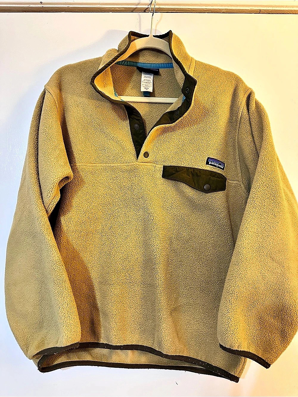 Patagonia Lightweight Synchilla Snap-T Fleece Pullover Men's XS Brown & Green